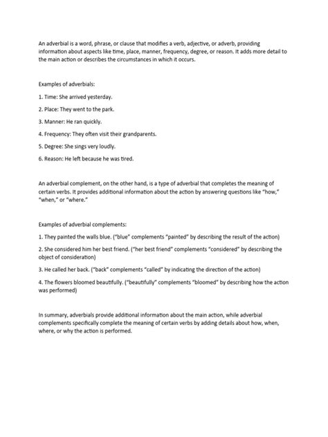 Image result for Adverbial Complement