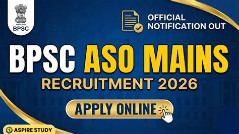BPSC ASO Mains Recruitment 2026 – Apply Online, Exam Date, Syllabus