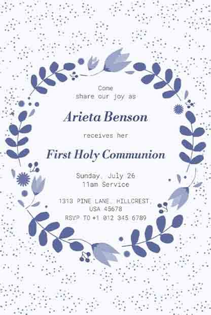 First Holy Communion Invitation Templates - Free | Editable