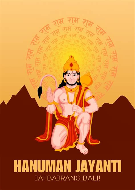 Design Free Customizable Hanuman Jayanti Poster | Canva