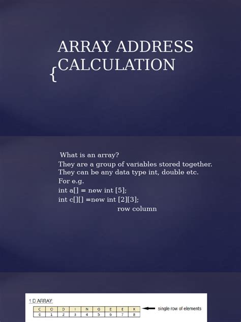 Image result for Address Calculation Formula of Array