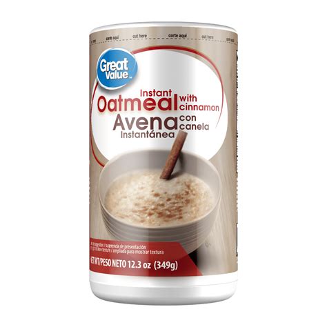 Cinnamon Oatmeal, Instant Hot Breakfast Cereal, 16 oz - Walmart.com