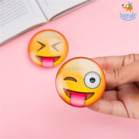 Emoji Crystal Glass Fridge Magnets- Set of 2 – Bigsmall.in