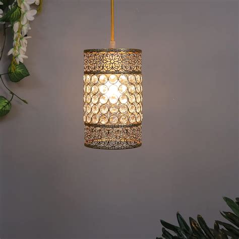 Buy Homesake Vintage Crystal Hanging Light | Antique Gold Finish ...