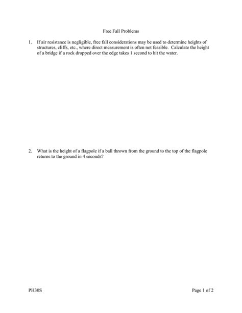 Image result for Sample Problem for Free Fall Throw Down