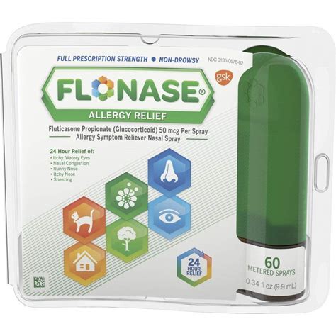 Flonase Fluticasone Propionate Nasal Spray for Allergy Relief, 60 Count - Walmart.com