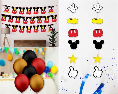 Mickey Mouse Theme Basic Kit | Personalized Birthday Party Supplies ...