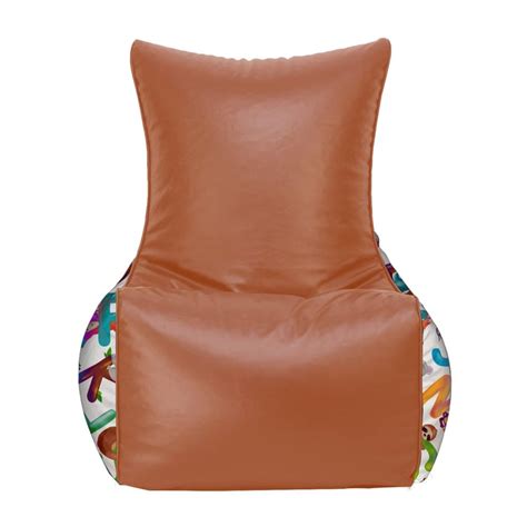 Buy Helios Myler Faux Leather Bean Bag Chair Cover - Brown from Helios ...