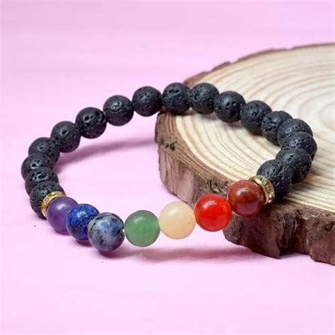7 Chakra & Lava Stone Healing Bracelet | For Balancing & Grounding ...