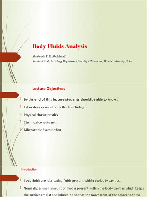 Body Fluids Analysis 的图像结果