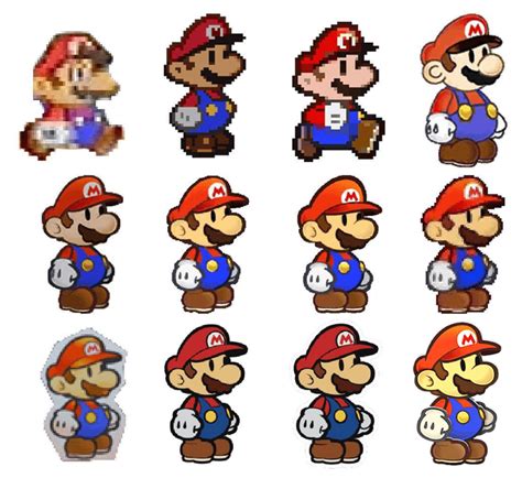 Evolution of Mario's sprites in the Paper Mario series : r/papermario