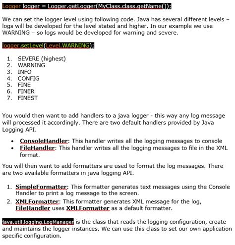Java Logger 的图像结果