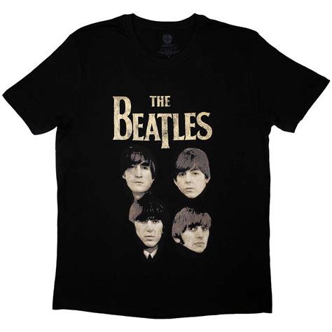 The Beatles '4 Heads' (Black) T-Shirt ¦ Eyesore Merch