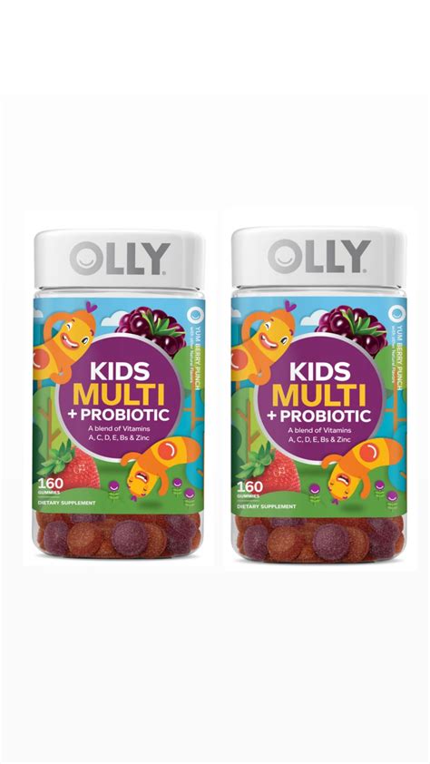 OLLY Kids Multivitamin + Probiotic 160 Gummies (2pack) Gummy, Digestive ...