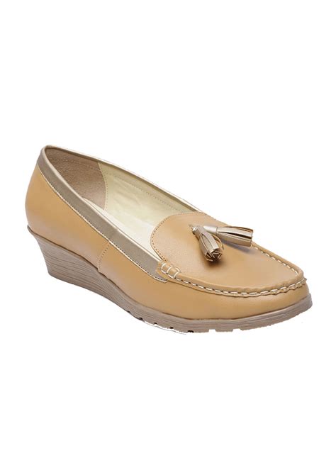 Get Tassel Detail Tan Wedge Shoes at ₹ 1099 | LBB Shop