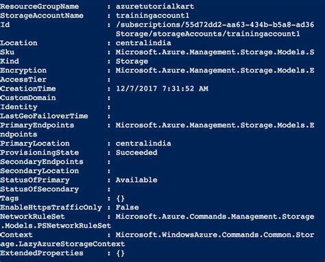 Default Azure Storage PowerShell 的图像结果