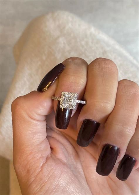Gold Engagement Jewellery Ring, Dainty Minimalist Bridal Gift For Her ...
