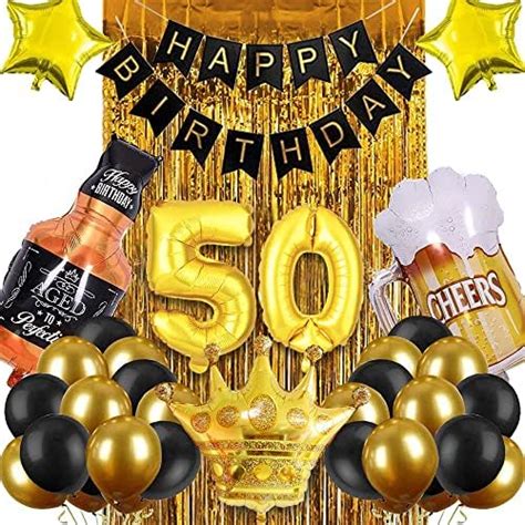 Party Propz 50th birthday decorations 33pcs 50th Number, Crown, Star ...