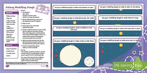 Galaxy Modelling Dough Recipe and Mat Pack (teacher made)