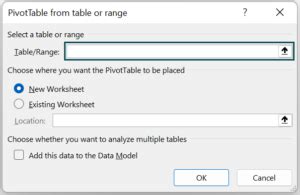 Image result for Dynamic Range for PivotTable