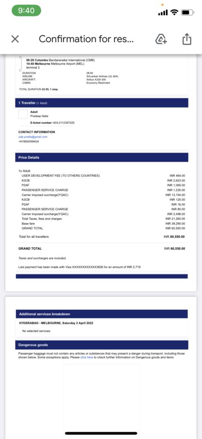 SriLankan Airlines Complaints & Reviews