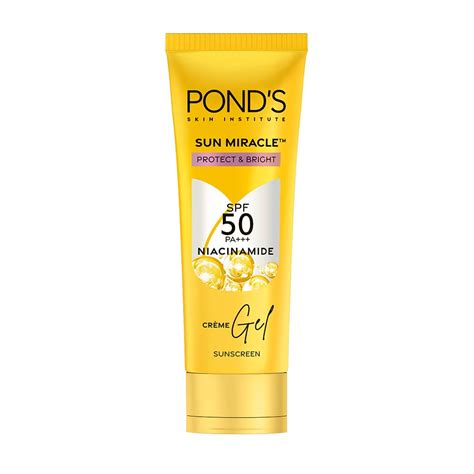 POND’S Sun Miracle SPF 50 PA+++ Crème Gel Sunscreen -Protect & Bright ...