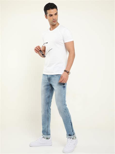 Buy Cool And Comfortable Light Blue Denim Jeans Mens – VUDU