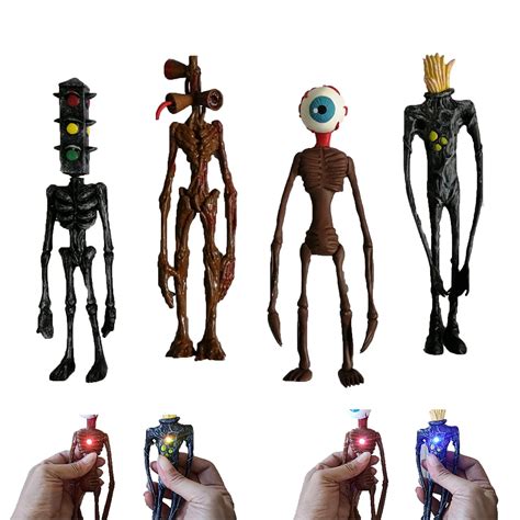 Buy 4Pcs/Set Siren Head Toys Action Figure with Light,PVC Model Doll ...