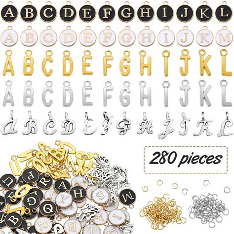 280 Pcs Mixed Alphabet Charm Letter Charm for Jewelry Making Metal ...