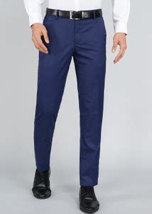 PETER ENGLAND Regular Fit Men Blue Trousers - Buy PETER ENGLAND Regular ...