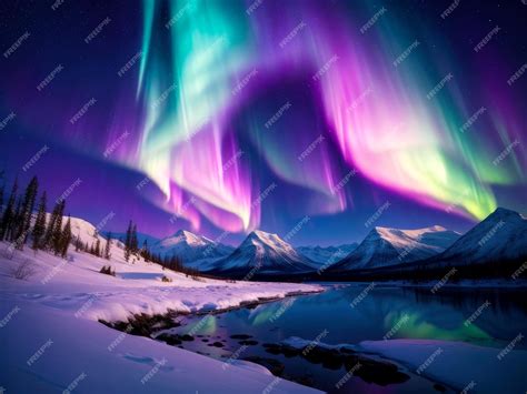 Premium Photo | Realistic photo of aurora borealis at the north pole