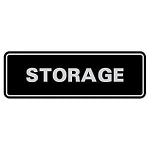 Standard Storage Door/Wall Sign - Black/Silver - Small : Amazon.in ...