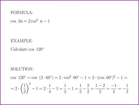 Image result for Cosine Double Angle Formula
