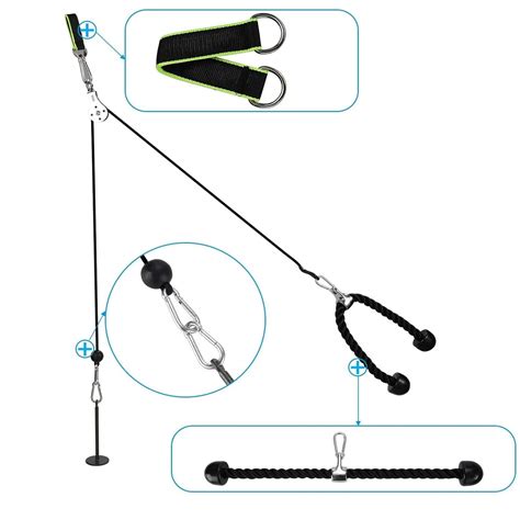 Buy Cable Pulley System Gym, Upgraded Fitness LAT and Lift Pulldown ...