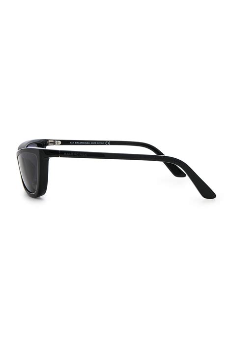 Balenciaga Slim Cateye Sunglasses in Shiny Black with Smokey Lens in ...