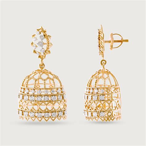 Majestic Lippan Gold & Diamond Jhumka