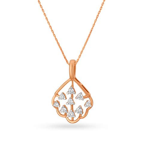 Look Radiant In 18kt Gold Diamond Studded Pendant