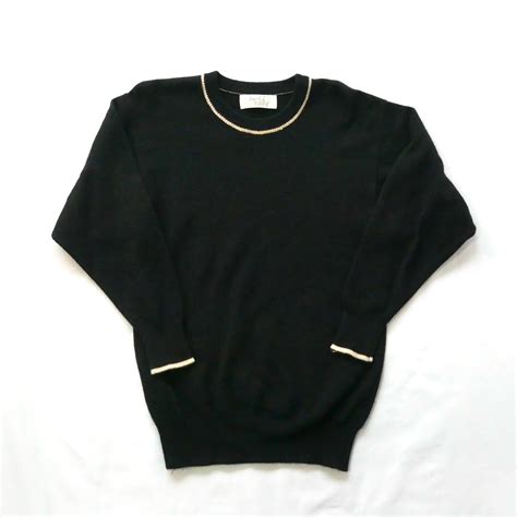 Made in Scotland Smith&Telford black 100%cashmere knit スコットランド製 スミス&テル ...