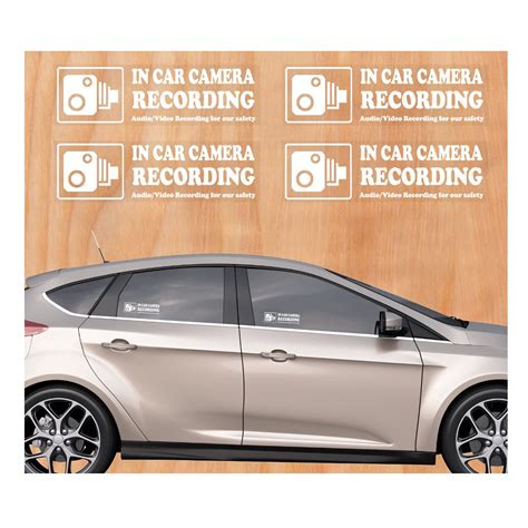 Camera Audio Video Recording Window Cars Stickers – 4 Signs Removable ...