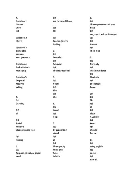 Image result for TEFL Module 4 Answer Keys