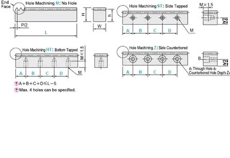 Square Rack, Pressure Angle 20°, Length Configurable | MISUMI | MISUMI ...