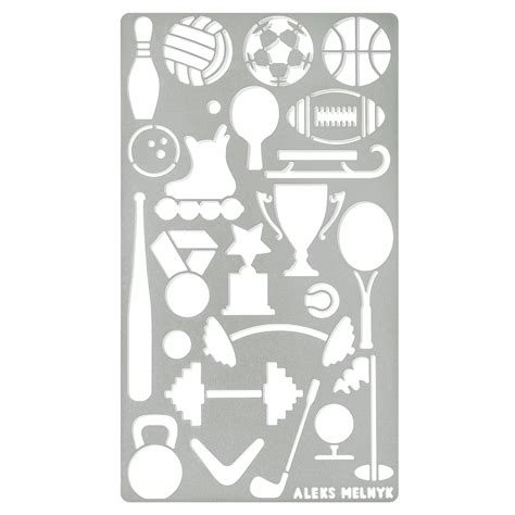 Aleks Melnykno 13 Metal Journal Stencil Sport Stainless Steel Stencil ...