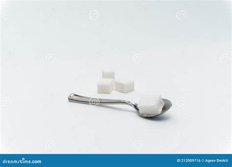 Sugar Cubes in a Teaspoon Sweets Calorie Ingredient Glucose Stock Photo ...