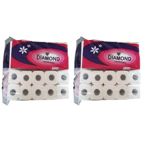 Diamond 2 Ply Soft, Hygienic & Absorbent Toilet Tissue Paper - Pack of ...