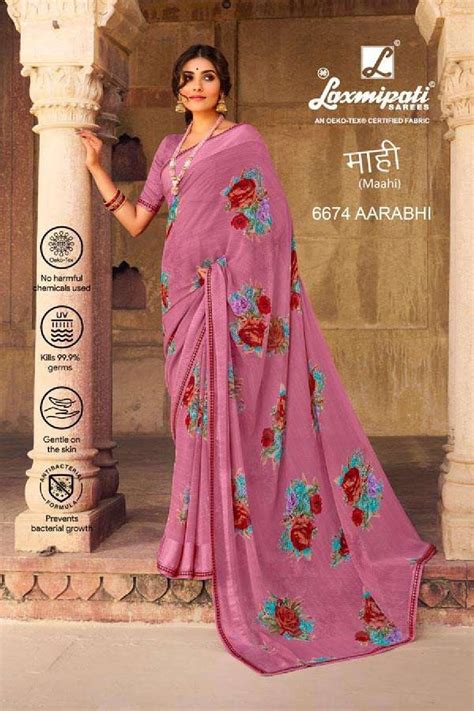 Laxmipati Maahi 6674 Pink Georgette Saree – SANSKAR