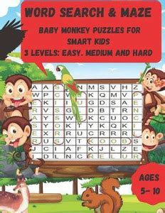 Word Search & Maze Baby Monkey Puzzles for Smart Kids 3 Levels: Buy ...