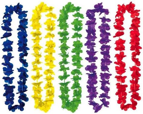 Partysanthe Lei Garland For Hawaiian Party Or Pool Party 6 Pcs Assorted ...