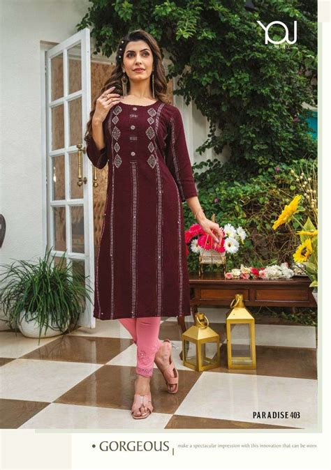 Wanna®️ ProductLaunch New Super Fancy Rayon Hand Work Kurti With Pant ...