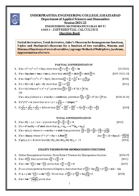 Maths unit 3 - Best practice material for ENGINEERING MATHEMATICS I ...