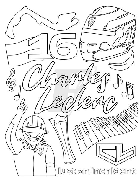 Charles Leclerc Formula 1 Colouring Sheet | F1 Driver Coloring Sheet ...